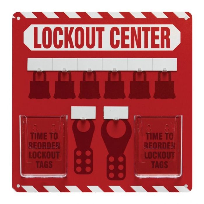 6-Padlock Lockout Center - Shadow Board Only - 14" x 14" 