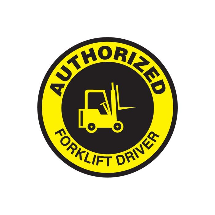 Authorized Forklift Driver Hard Hat Sticker, 2-1/4", 10/Pk