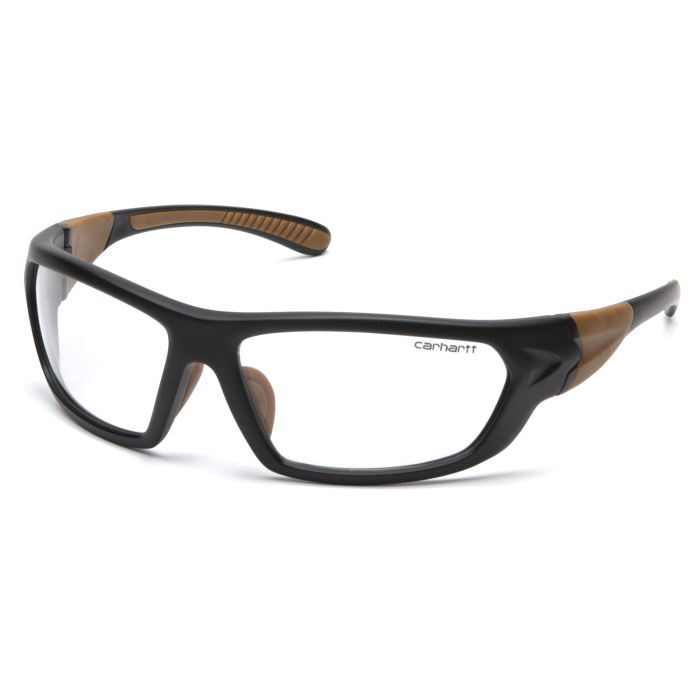 Carhartt CHB210D Carbondale Safety Glasses - Black/Tan Frame - Clear Lens