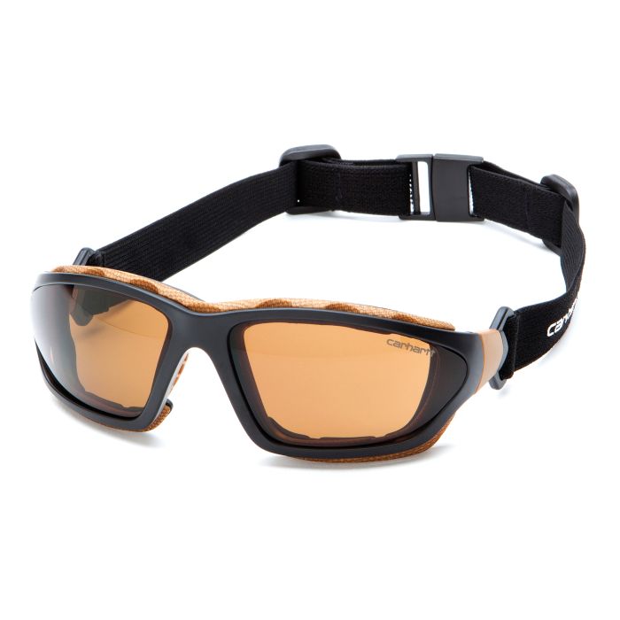 Carhartt CHB418DTP Carthage Safety Glasses - Black / Tan Frame - Sandstone Bronze Anti-Fog Lens