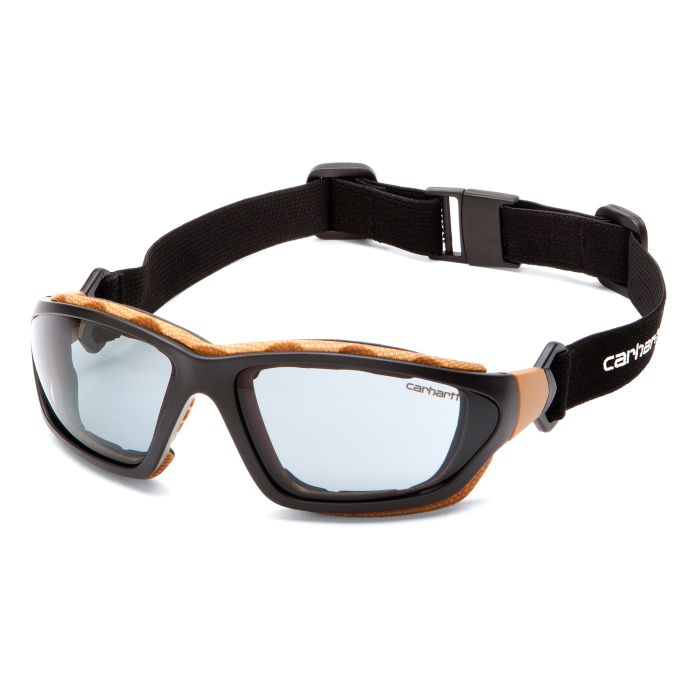 Carhartt CHB420DTP Carthage Safety Glasses - Black / Tan Frame - Gray Anti-Fog Lens