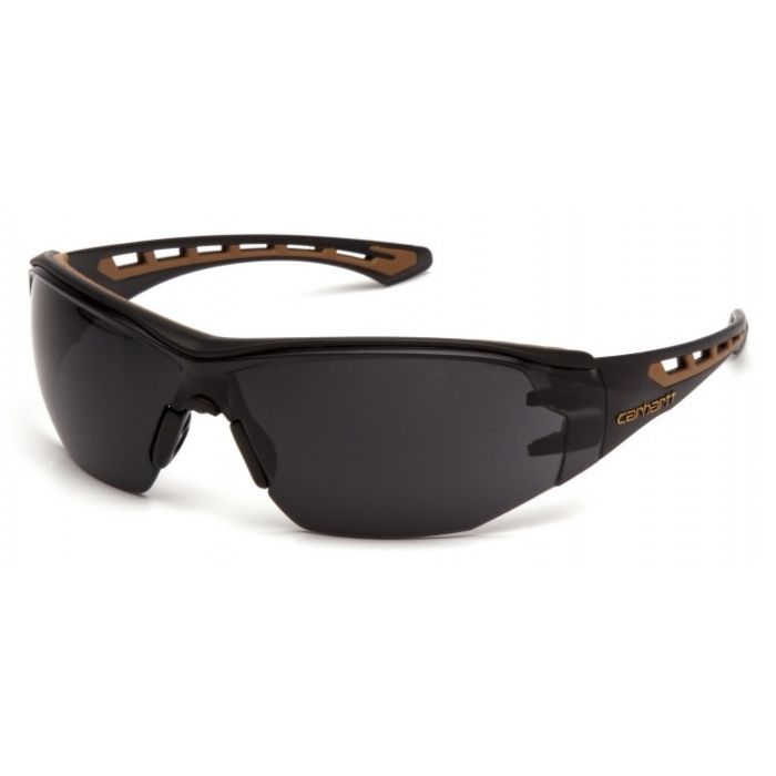 Carhartt Easley CHB820ST Safety Glasses - Gray Anti-Fog Lens - Black / Brown Frame 