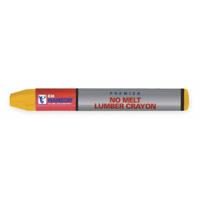 CH Hanson 10385 Lumber Crayon - Yellow - Hex Tip Shape - 12 PK