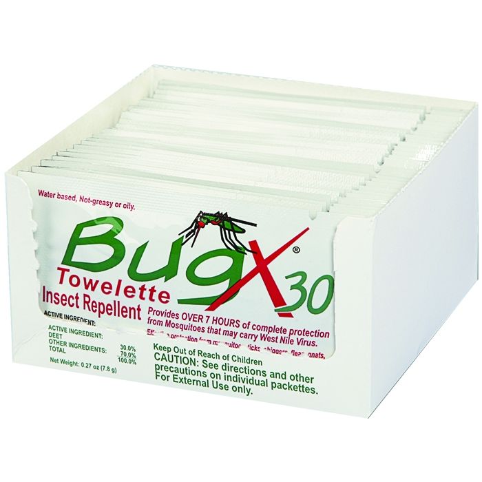 CoreTex BugX30 Insect Repellent Towelette w/ DEET - 25 / Box 