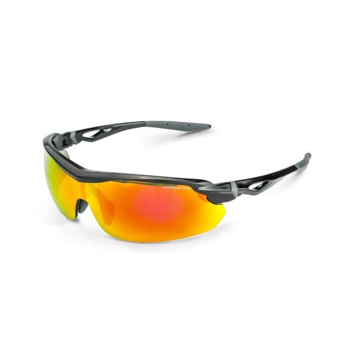 Crossfire 3968 Cirrus Safety Glasses - Red Mirror Lens - Shiny Black Frame