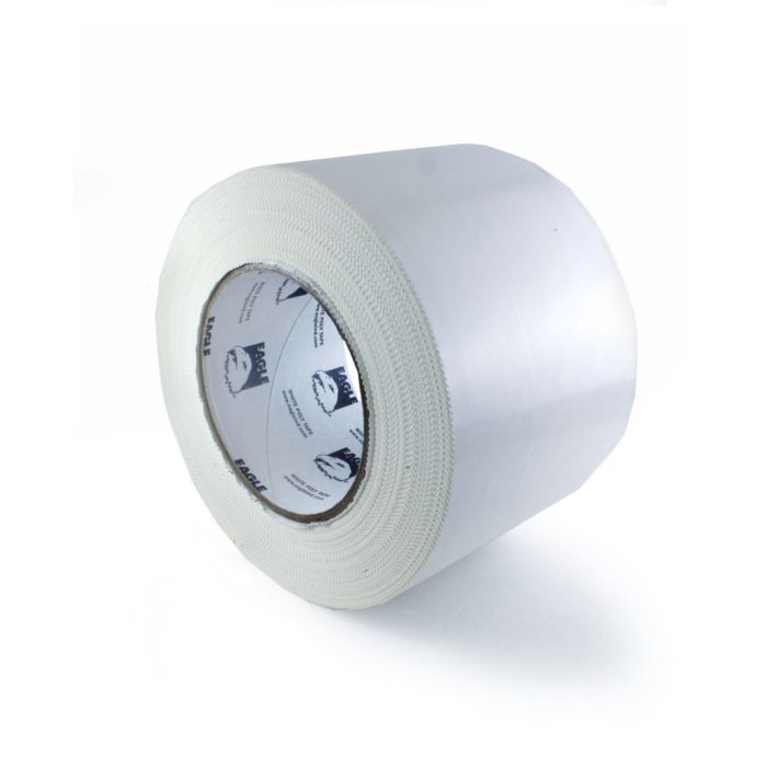 Eagle Standard 4" x 180' White Poly Tape 7.5 Mil - 12 Rolls / Case