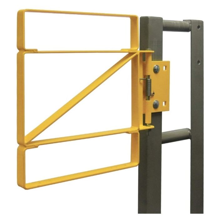 Fabenco Z70-21PC Self Closing Steel Safety Gate - Carbon Steel with Safety Yell Powder Coat - Fits 21-24" Opening 