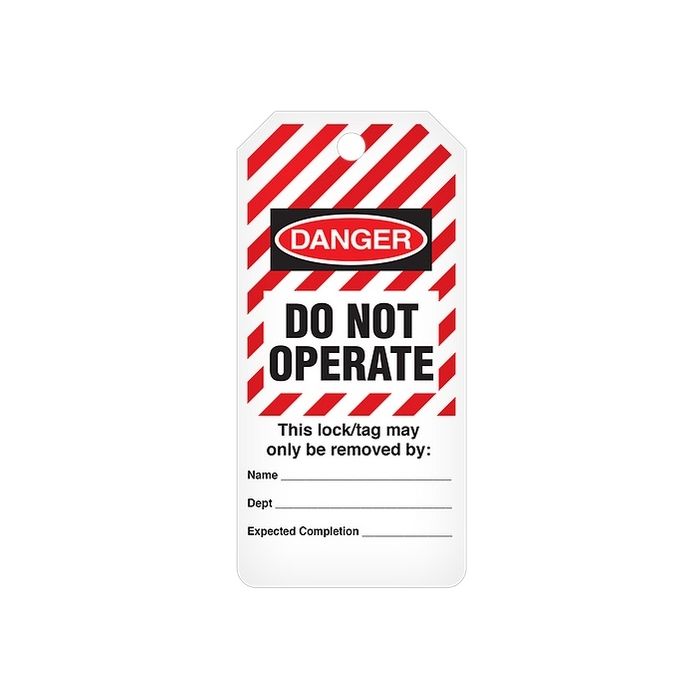 Incom Tags By-The-Roll: DANGER Do Not Operate (Striped) - 100/Roll