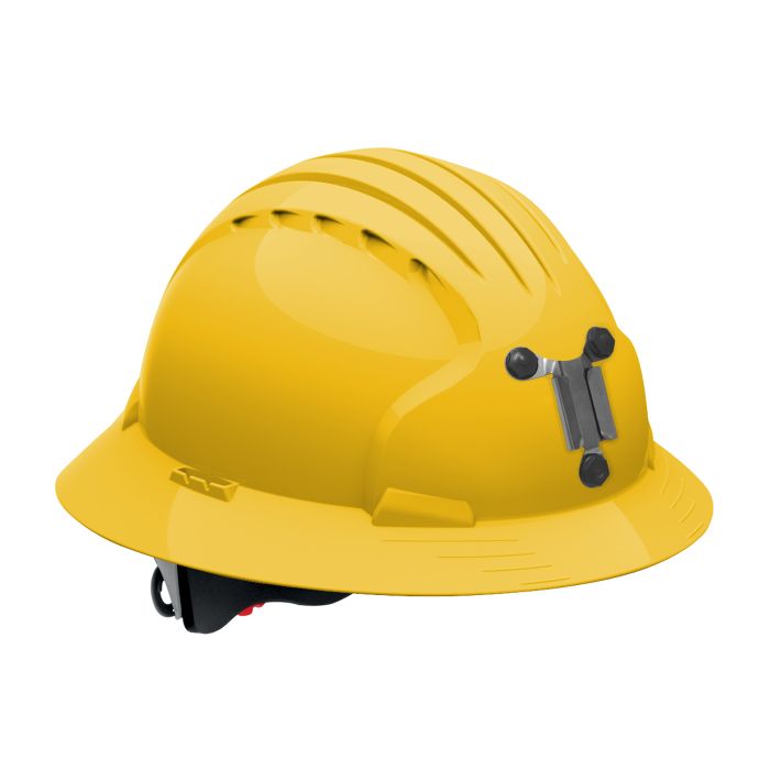 JSP Evolution 6161 Deluxe Mining Helmet Full Brim Style - 6 Pt Ratchet Suspension - Yellow - (CLOSEOUT)