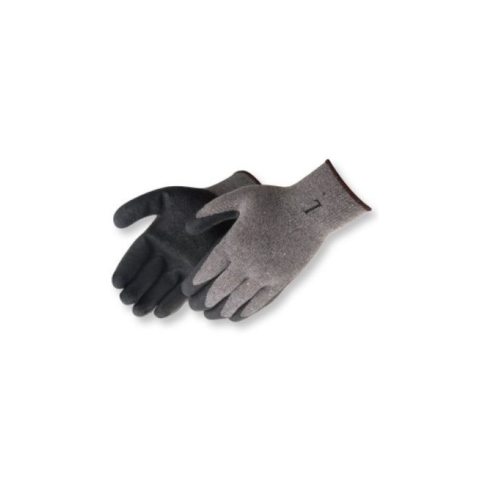 Liberty 4729SP A-Grip Textured Black Latex Coated Gloves - 10 Gauge - Gray - Dozen