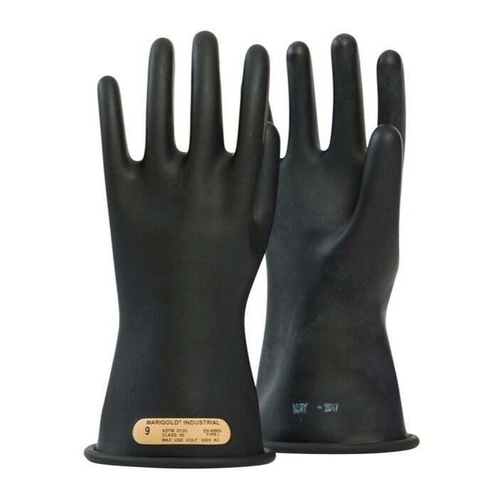 OEL Class 00 Rubber Insulated Gloves - 500V - 11" 