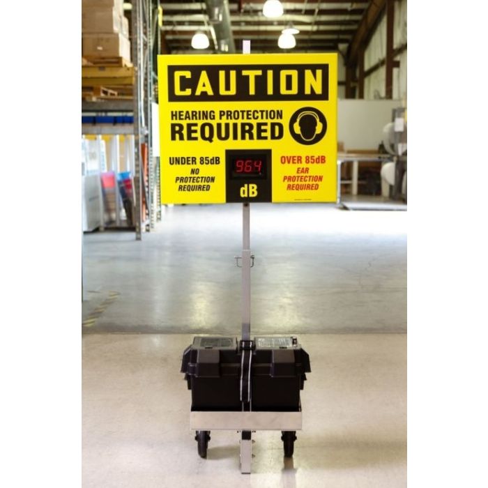 OSHA Cation Industrial Decibel Meter Sign with Portable Cart