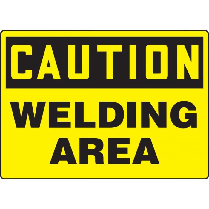OSHA Caution Safety Sign: Welding Area - Plastic - 10" x 14"