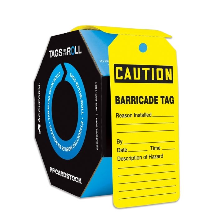 OSHA Caution Tags: Tags By-The-Roll - Barricade Tag 100 / Roll