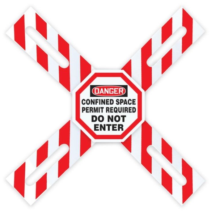 OSHA Danger Man-Way Cross Barrier: Confined Space - Do Not Enter