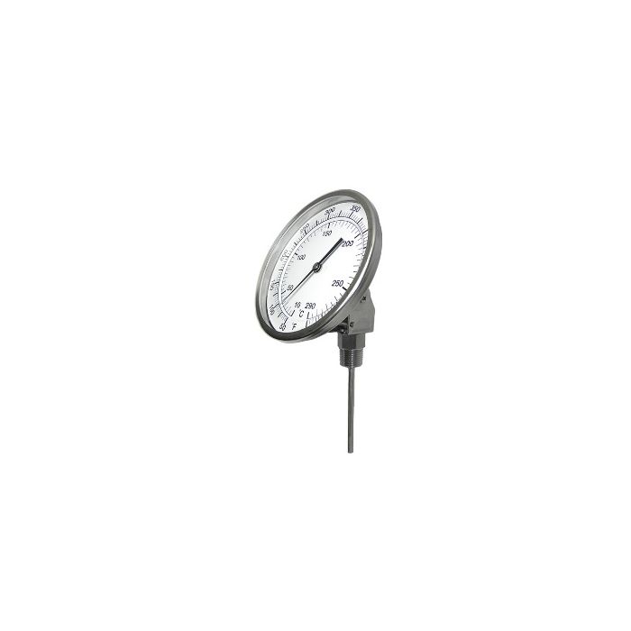 PIC Bimetal Dial Type Thermometer - 3" Dial - 12" Stem - Adjustable Angle