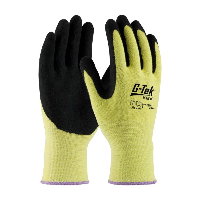 PIP 09-K1660 G-Tek KEV Seamless Knit Kevlar Glove with Double-Dipped Nitrile Coated MicroSurface Grip on Palm & Fingers - Dozen