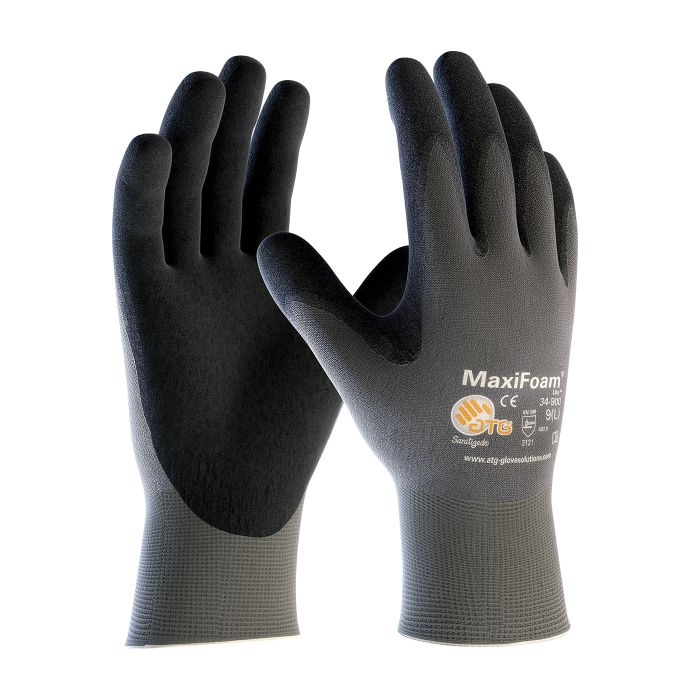 PIP 34-900 Maxifoam Lite Seamless Knit Nylon Glove with Nitrile Coated Foam Grip on Palm & Fingers, 12 Pairs