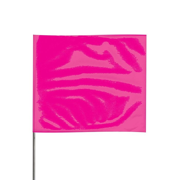 Presco 2321 Stake Flag, 2" x 3" x 21" - Pink Glow - 100 / Pack 