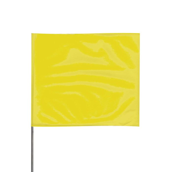 Presco 2321 Stake Flag, 2" x 3" x 21" - Yellow - 100 / Pack 