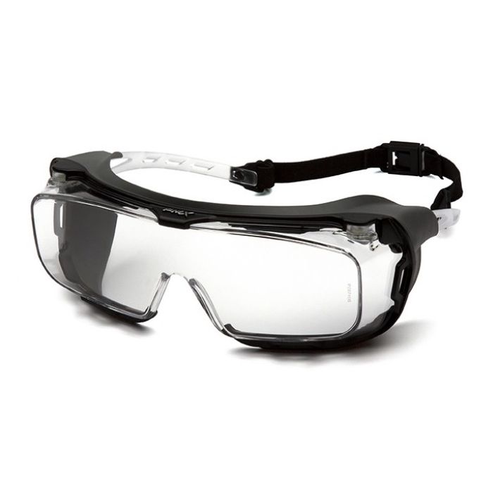 Pyramex Cappture Plus S9910STMRG Safety Glasses - Clear Frame w/ Rubber Gasket - Clear H2MAX Anti-Fog Lens