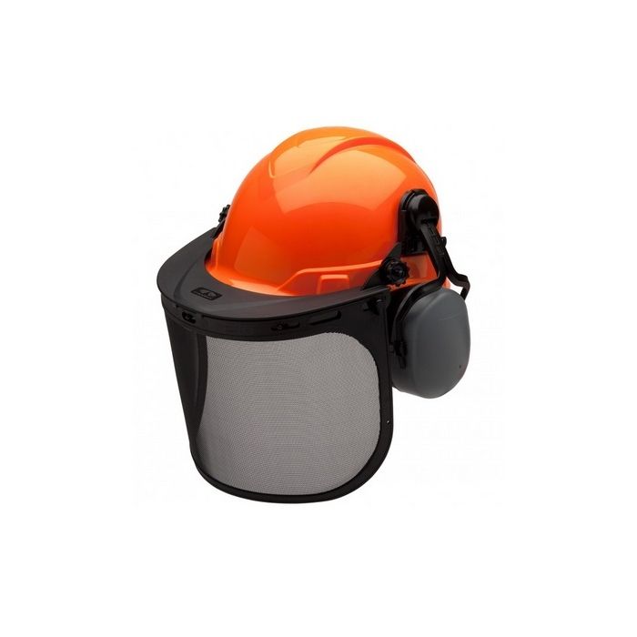 Pyramex FORKIT41 Forestry Kit - Orange Ridgeline Cap Style Hard Hat with Face Shield and Ear Muffs 