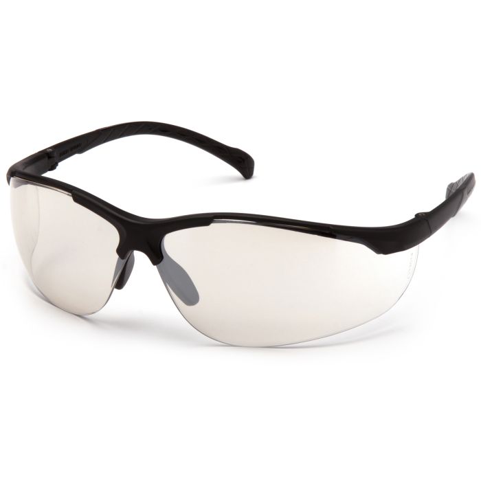 Pyramex Gravex SB8980S Safety Glasses - Black Frame - Indoor/Outdoor Mirror Lens - (CLOSEOUT)