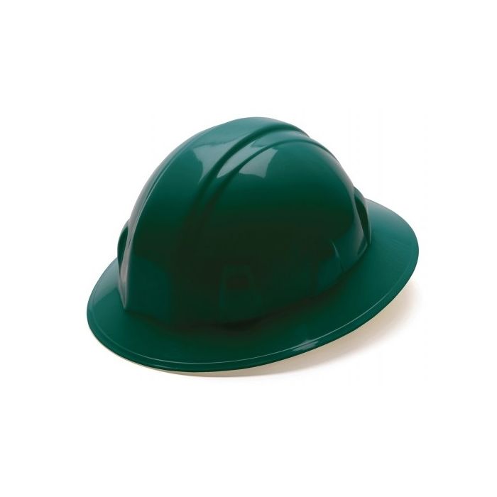Pyramex HP24135 SL Series Hard Hat - Full Brim - 4Pt Ratchet Suspension - Green