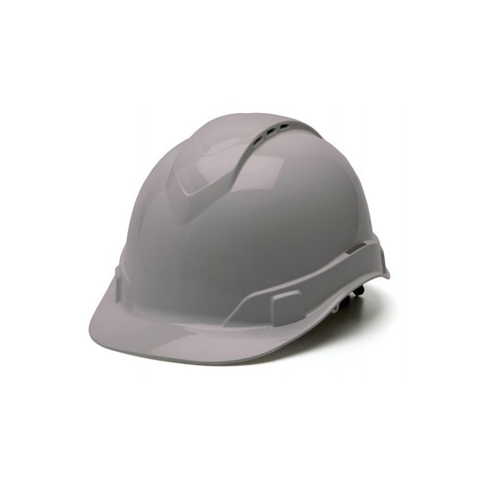 Pyramex HP44112V Ridgeline Vented Hard Hat - Cap Style - 4 Pt Ratchet Suspension - Gray