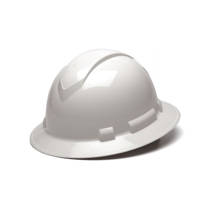Pyramex HP54110 Ridgeline Hard Hat - Full Brim - 4Pt Ratchet Suspension - White