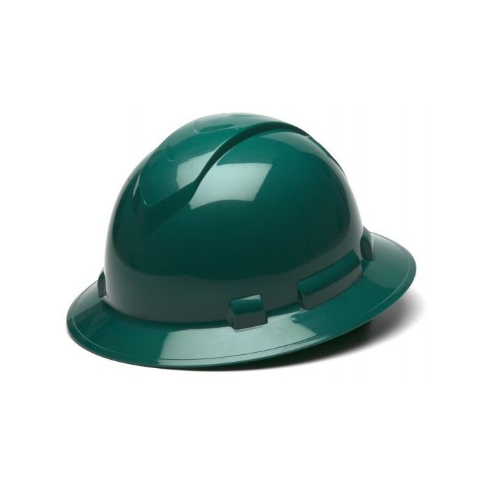 Pyramex HP54135 Ridgeline Hard Hat - Full Brim - 4Pt Ratchet Suspension - Green