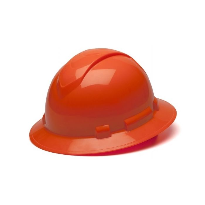 Pyramex HP54141 Ridgeline Hard Hat - Full Brim - 4Pt Ratchet Suspension - Hi Vis Orange