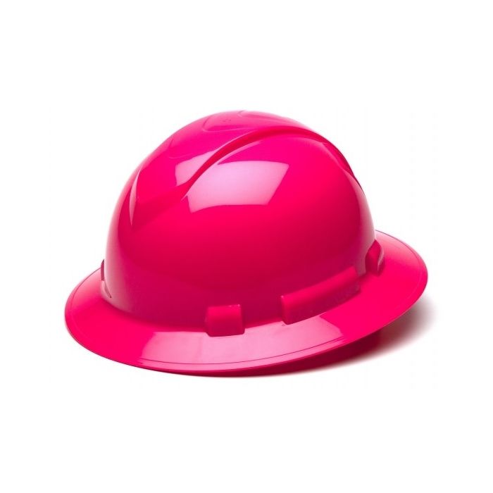 Pyramex HP54170 Ridgeline Hard Hat - Full Brim - 4Pt Ratchet Suspension - Hi Vis Pink