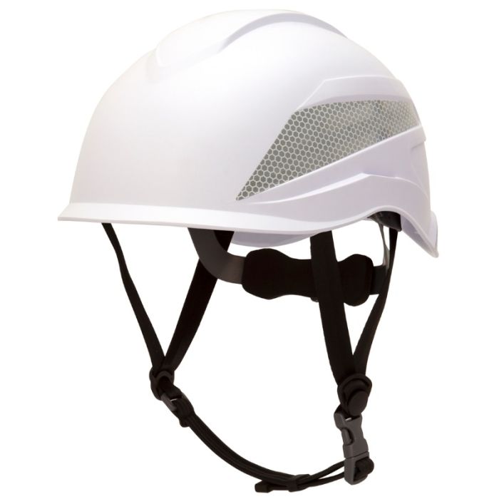 Pyramex HP76110 Ridgeline XR7 Type I Safety Helmet - 6 Pt. Ratchet - Integrated Chin Strap - White