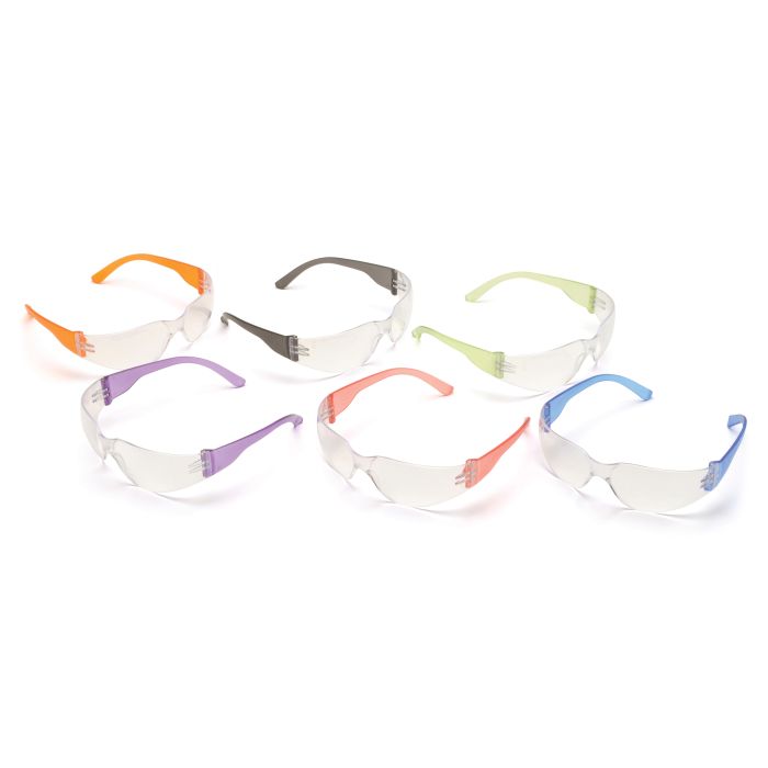 Pyramex Mini Intruder S4110SNMP Multi Color Frame - Clear-Hardcoated Lens - Dozen (12 Pairs)