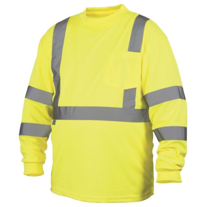 Pyramex RLTS3110 Hi Vis Yellow Long Sleeve Safety Shirt - Typer R - Class 3