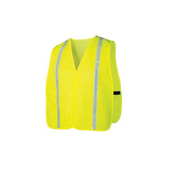 Pyramex RV110 Hi Vis Yellow Safety Vest - Universal Fit - With Reflective Tape - Non-Rated