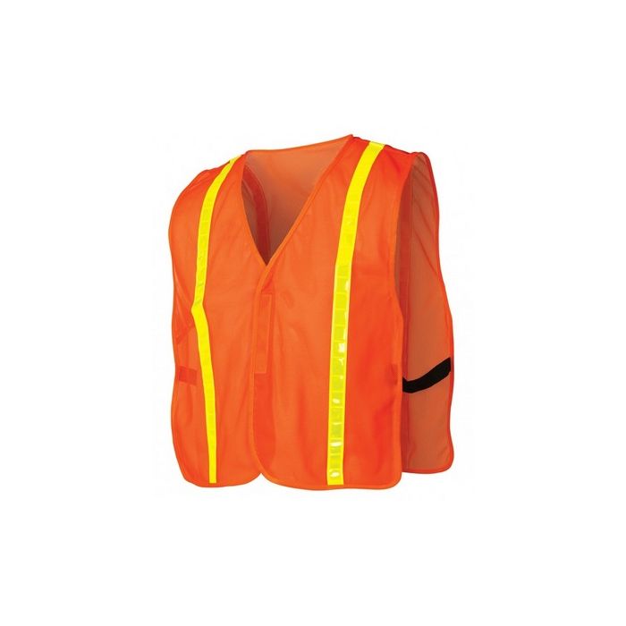 Pyramex RV120 Hi Vis Orange Safety Vest - Universal Fit - With Reflective Tape - Non-Rated