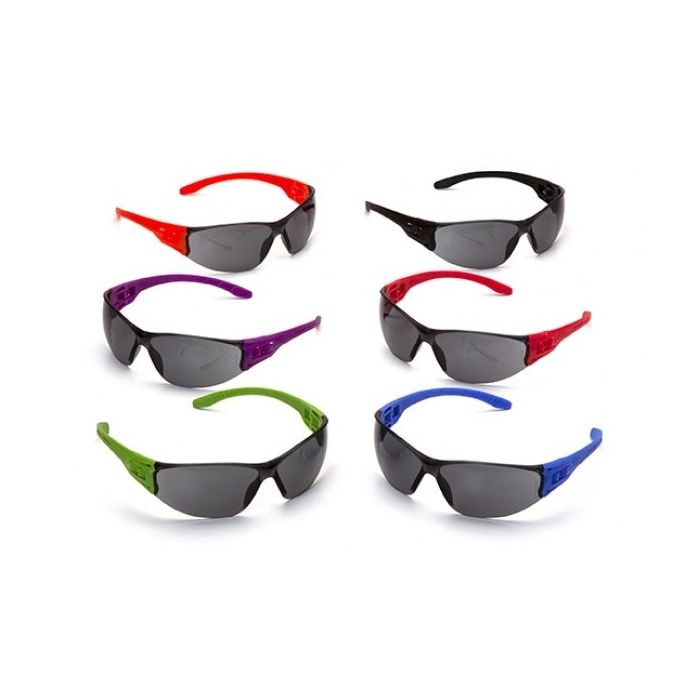 Pyramex S9520SMP Trulock Safety Glasses - Multi-Colored Temples - Gray Lens - Multi Pack 12 Pairs (CLOSEOUT)