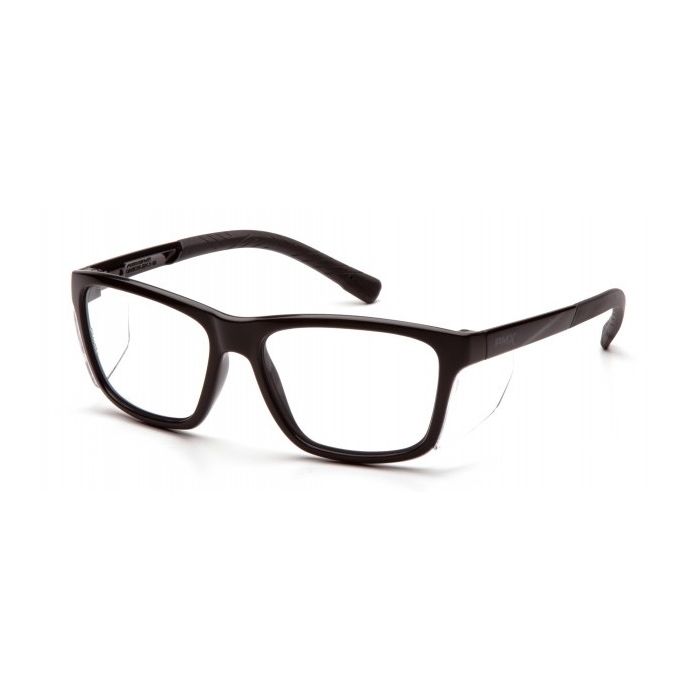 Pyramex SB10710D Conaire Safety Glasses - Black Frame - Clear Lens - W/ Removable Side Shields 