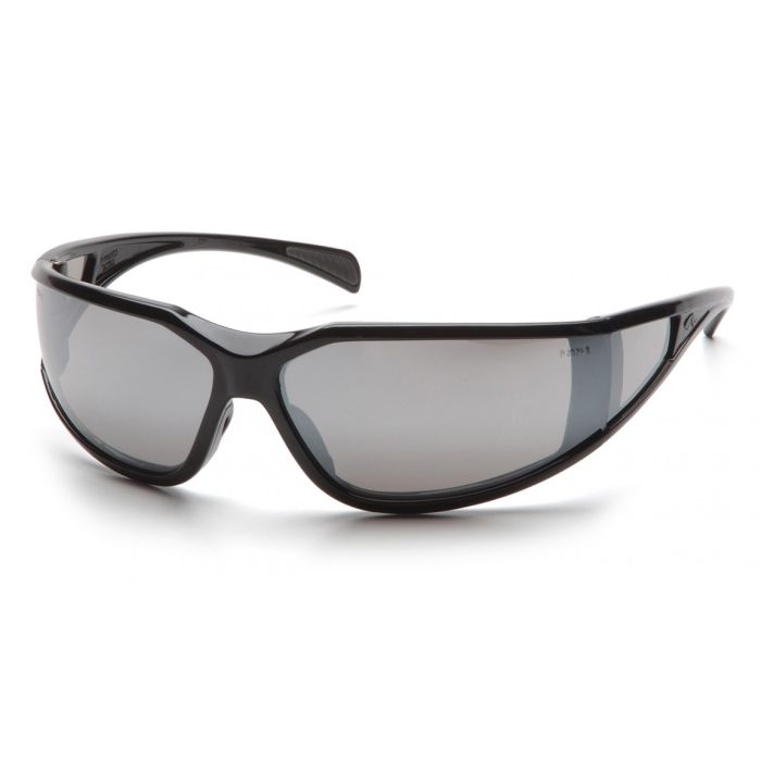 Pyramex SB5170DT Exeter Safety Glasses - Glossy Black Frame - Silver Mirror Anti-Fog Lens (CLOSEOUT)
