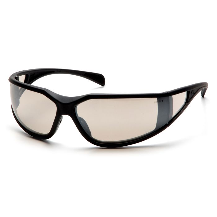 Pyramex SB5180DT Exeter Safety - Glasses Glossy Black Frame - Indoor/Outdoor Mirror Anti-Fog Lens (CLOSEOUT)