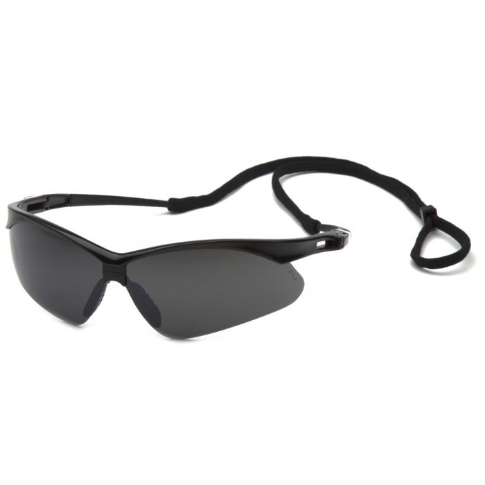 Pyramex SB6376SP PMXTREME Safety Glasses - Black Frame - Smoke Green Mirror Lens with Cord