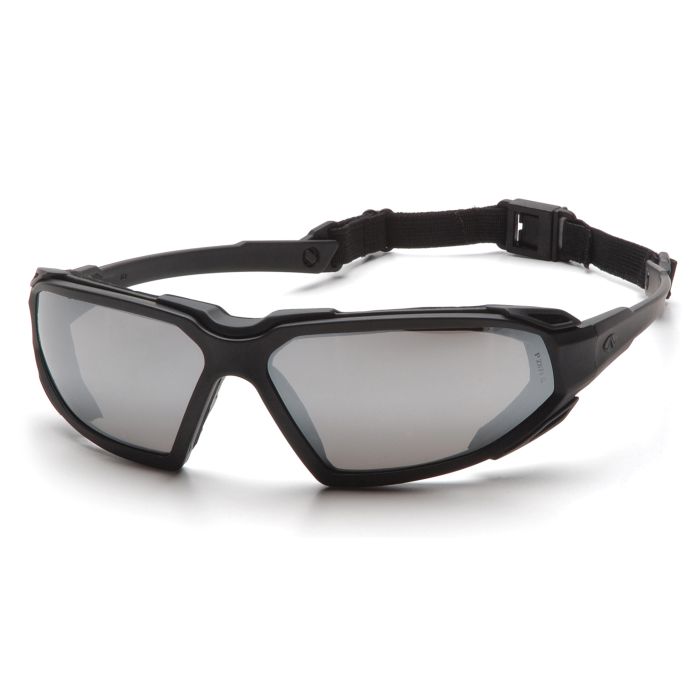 Pyramex SBB5070DT Highlander Safety Glasses - Black Frame - Silver Mirror Anti-Fog Lens (CLOSEOUT)