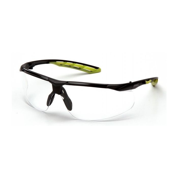Pyramex SBL10510DTM Flex-Lyte Safety Glasses - Black/Lime Frame - Clear Anti-Fog Lens (CLOSEOUT)