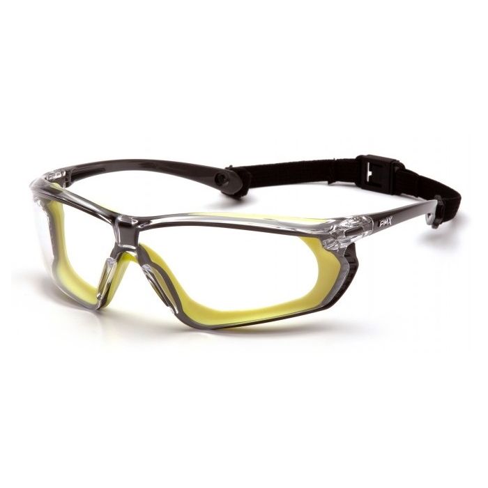 Pyramex SGL10610DT Crossovr Safety Glasses - Lime Frame - Clear Anti-Fog Lens 