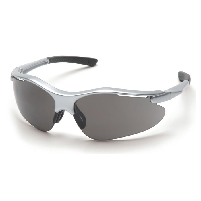 Pyramex SS3720D Fortress Safety Glasses - Silver Frame - Gray Lens (CLOSEOUT)
