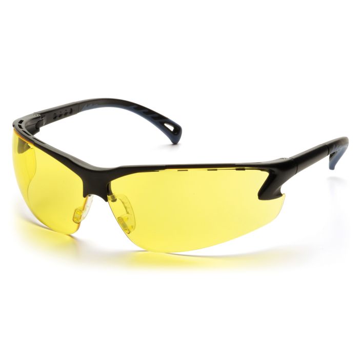 Pyramex Venture 3 SB5730D Safety Glasses - Black Frame - Amber Lens 