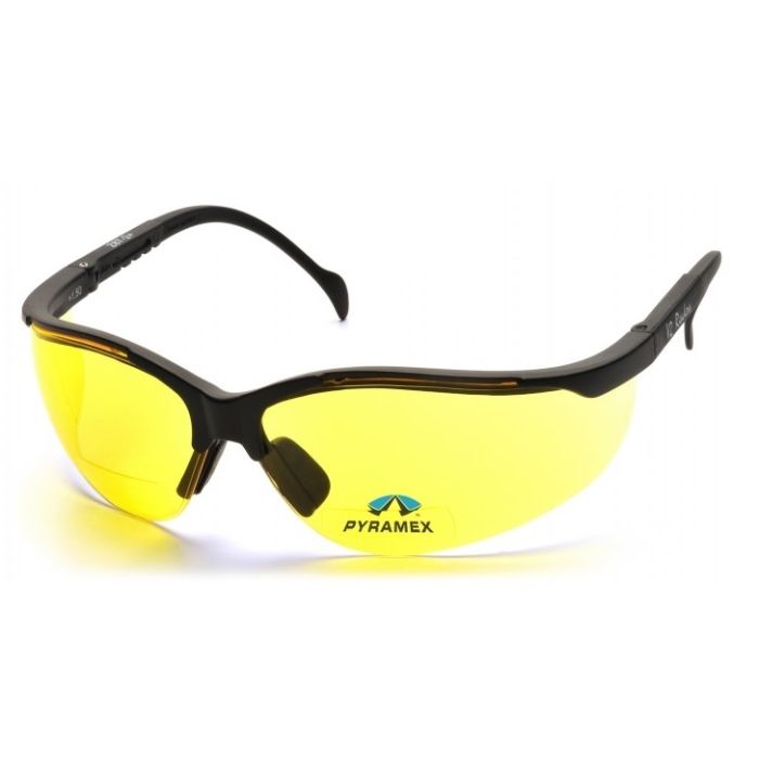 Pyramex Venture II SB1830R15 Bifocal Safety Glasses Amber +1.5 Lens with Black Frame 