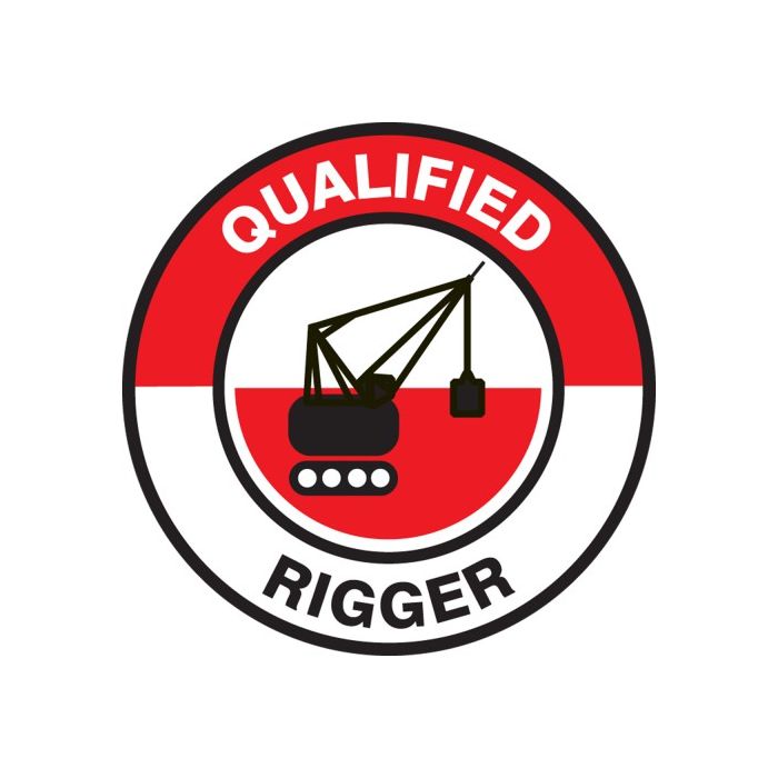 Qualified Rigger Hard Hat Sticker, 2-1/4", 10/Pk